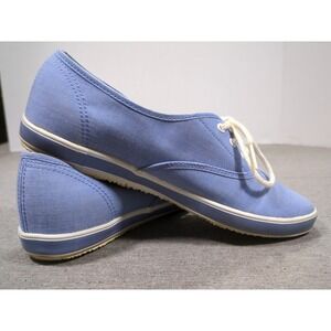 Vtg Grasshopper Canvas Boat Shoes Blue& White Lace Up Blue White Womens Sz 8M